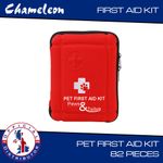 PET DOG FIRST AID KIT MEDICAL EMERGENCY HOME TRAVEL CAR 1ST AID BAG 82 PIECE