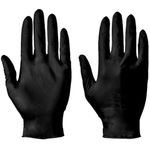 100 DISPOSABLE NITRILE GLOVES POWDER-FREE & LATEX-FREE BLACK Medical Grade S/M/L