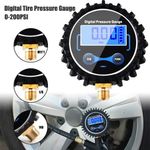 Tyre Pressure Gauge Auto 0-250PSI Motorcycle Digital Air Tire Tester Hose Tool