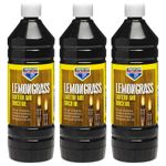 3x Bartoline Lemon Grass Lamp Oil Outdoor Fuel Oil Burning Torch Lamp Lantern 1L