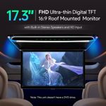 In-Car 17.3" HD Car Roof Flip Down Monitor Overhead Mounted HDMI TV 1080P Player