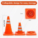18" Pop Up Safety Traffic Cone High Visibility Durable Portable Road Warning