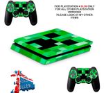 GREEN PIXELS PS4 SLIM Skin Decal Vinyl Console Wrap