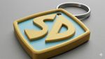 Scooby Doo Dog Tag Keychain – 3D Printed Cosplay Accessory Blue & Gold