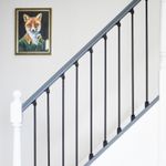 Black Straight Design Metal Stair Spindle - With or Without Brackets