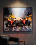 Lewis Hamilton Charles Leclerc Ferrari SF26 canvas art print by Greg Tillett F1