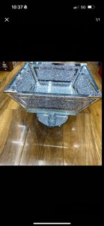 Crushed diamonds silver fruit bowl 22 cm