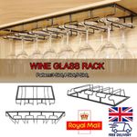 Hanging Wine Glass Cup Rack Shelf Holder Hanger Organizer Under Cabinet Storage