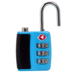 2 x blue Packs TSA Padlock 3 Digit Security Combination Lock for Travel Luggage