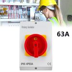 32A Rotary Isolator Switch 32amp 4 Pole 230V-415V IP65 Weatherproof Switch