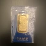 PAMP Suisse 1 oz Gold Plated Bar .9999 Fine Uncertified Serial No. C024833