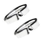 2Pcs Protective Safety Glasses Clear Anti Fog Wide Vision Eyewear Plastic