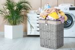 Wickerfield Grey Rectangle Home Storage Laundry Basket with Fabric Lining