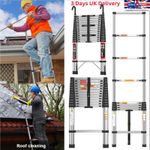 Telescopic Ladder Extendable Stainless Steel Heavy Duty 150kg Load 5M 4.4M 2.6m