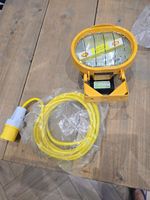 110V Halogen Floodlight IP44 Yellow Corded Metal/Glass Qty 3