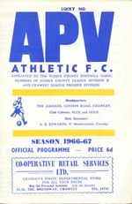 APV Athletic v Hastings Rangers 18/03/67 Sussex County Division 2