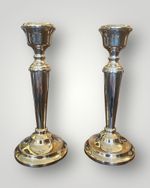 Pair Sterling Silver Candlesticks 18cm English Hallmarked Weighted 925 tot. 400g