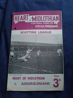 HEARTS v AIRDRIEONIANS heart Of Midlothian Airdrie Pin Holes 2/1/1954