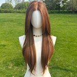 Lace Front 13 x 4 Straight Auburn Light Brown 26” inch High Temp 150% Silky wig