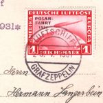 GERMANY Postcard ZEPPELIN 1m Airmail *POLARFARHT* 1931 Overprint LENINGRAD KZ255