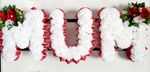 MUM Artificial Silk Funeral Tribute Any 3 Letter Name Flower Wreath NAN DAD SON