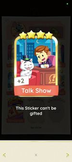 1x Talk Show 4🌟🌟🌟🌟 Golden Blitz Sticker Monopoly_go [Set-21]