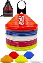 Marker Cones Set of 50 & Stand Football Rugby Multi Sports Quality Brand Optimum