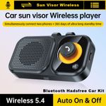 Upgrade Bluetooth 5.4 Car Kit Speakerphone Hands Free Sun Visor Clip MP3 Speaker