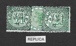 GB: Victoria: SG212: £1.00 Green: 'London. W.C.' squared cancels: REPLICA