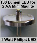 Mini MagLite LED Conversion Upgrade bulb for 2 AA Cell / Battery Torch 1 Watt