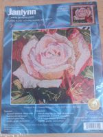 Janlynn Needlepoint Pointe Embroidery peach rose kit 