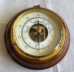 Interoptik Brass Aneroid Wall Barometer with Wooden Mount