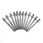 12Pcs Drum Tension Rods Chrome with Washers Diameter 7/32" 40-110mm