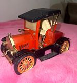 1917 Vintage Style Diecast Metal & Plastic Car Model Red Black Gold Cream