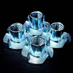 T Nuts Furniture 4-Pronged Steel BZP Zinc M4 M5 M6 M8 M10
