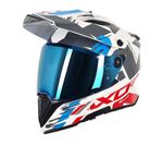 Motorcycle Helmet Adventure Dual Sport Axor X-Cross Red Blue White ECE 22.06