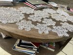 5 X Vintage White Lace Placemats And Glass mats And Large Plate Mat