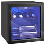 HOMCOM 12 Bottle Wine Cooler, 4-16°C, Tabletop Drinks Wine Fridge, Black