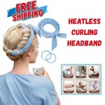 Heatless Curling Rod Headband No Heat Curl Ribbon with Scrunchies for Sleeping