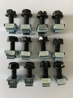 12 X HEAVY DUTY M6 Cage Nuts Set Bolts 10MM HEX, FLAT, POZI DRIVE HEAD 16MM L