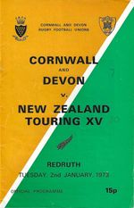 Cornwall & Devon v New Zealand - 2 January 1973 - Redruth RUGBY PROGRAMME