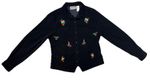 Vtg 90’s Y2K Embroidered Christmas Bill Blass Black Button Down Shirt  Blouse M