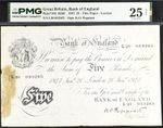 £5 White Five Pound Bank Note Peppiatt B264 343 PMG 25 1947 Large Thin Britain