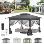 4 x 4 m Pavilion One Push Pop‑Up Gazebo Tent with Mesh Walls for Outdoor Party