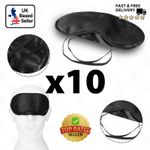 Black Sleep Eye Masks for Travel, Nap, Relaxation, Adjustable Light Blocking