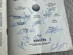 1959 Arsenal v Rangers HAND SIGNED by 10 Rangers Players to team line-up page