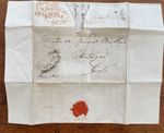 1797 SUPERB LETTER WITH REMARKABLE RED SEAL . PENNY POST