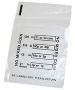 Plastic Coin Bags - No Mixed Coin Bags Pounds Sterling Retail Bags 