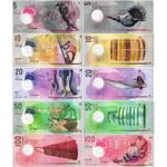 Maldives 5 to 100 Rufiyaa Polymer Set 2017-2025 5 Notes Ungraded UNC P26-P30