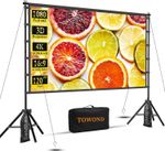 TOWOND 120 Inch Projector Screen with Stand and Carry Bag, 16:9 HD 4k (8A)